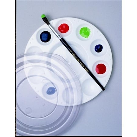 School Smart 085864 Paint Palette With Cover; 7.5 In. - Plastic; White; Pack Of 12